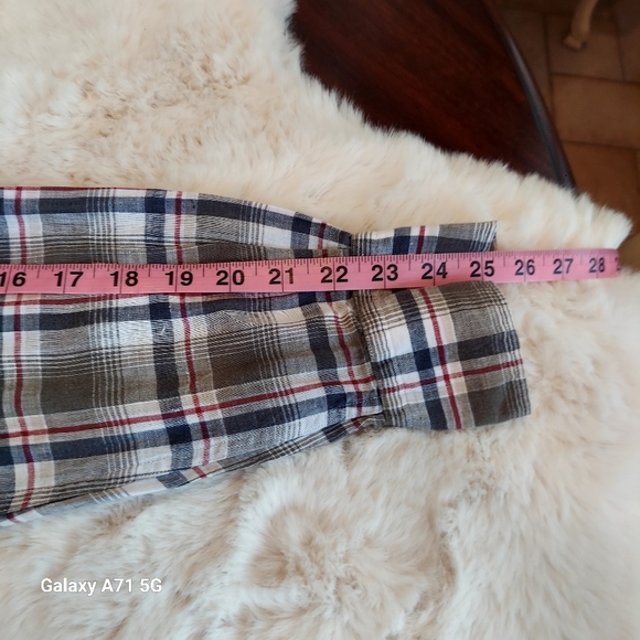 Massimo Dutti 100% Linen Gray Plaid Mens Button Down Shirt Sz M - Picture 16 of 17